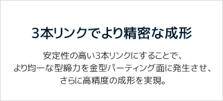 3本リンクでより精密な成形